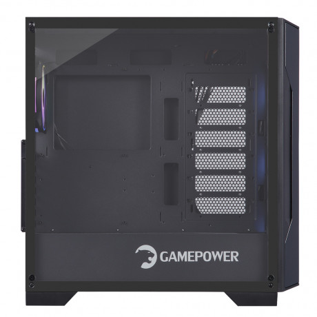 GamePower Savagis 550W 80+ Bronze ATX 4*ARGB Fan Temperli Cam Hub Siyah Gaming Kasa